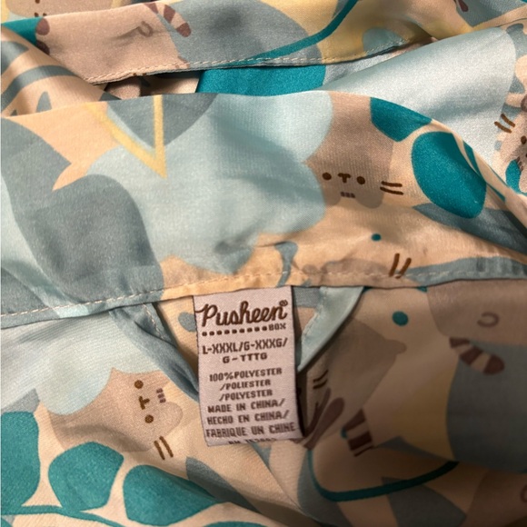 Pusheen womens satiny kitty cat robe L-XXXL L XXXL tie waist pockets - Picture 4 of 5